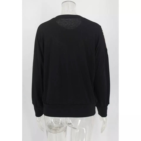 HP✨ONE WORLD✨SEQUINS & LEOPARD LIGHTWEIGHT SWEATER - Picture 5 of 7